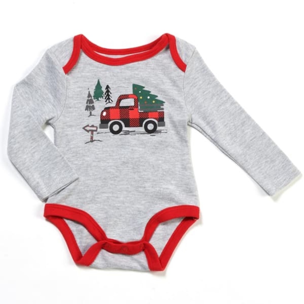 Baby Essentials Christmas truck bodysuit for baby boys. Size  3 month